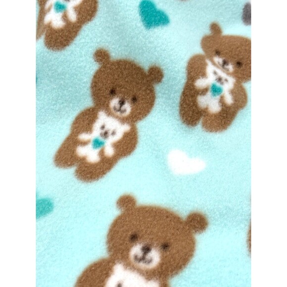 Teddy Bear Plush Large Lovey Soft Fleece Security Blanket Satin Trimmed Teal - Picture 8 of 16